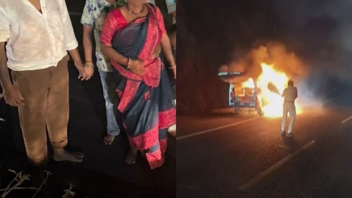 Indore Car Fire: इंदौर के भेरूघाट पर चलती कार में लगी भीषण आग; 10 लोग सवार थे, बाल-बाल बची जान