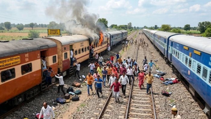 मुरैना ट्रेन हादसा: खजुराहो एक्सप्रेस में आग की अफवाह के बाद मची भगदड़, दूसरी ट्रेन की चपेट में आने से कई यात्रियों की आशंका