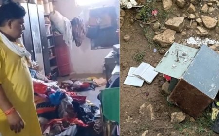 Pohari News: पार्षद के घर में बड़ी चोरी; 2.75 क्विंटल वजनी तिजोरी और बाइक ले उड़े चोर, सीसीटीवी में कैद संदिग्ध