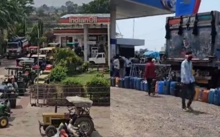 इटारसी में डीजल संकट: हाईवे पर किसानों का चक्काजाम, हार्वेस्टर और ट्रैक्टरों के लिए ईंधन न मिलने से आक्रोश