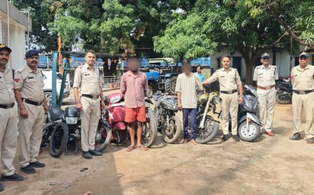 शहडोल में बाइक चोर गिरोह का पर्दाफाश: अमलाई पुलिस ने पकड़ी चोरी की 7 बाइक, गैरेज से पार्ट्स बदलकर करते थे मोटी कमाई
