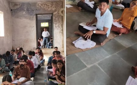 Bhoj University Exam Scam: मुरैना के कैलारस में परीक्षा केंद्र बना नकल का अड्डा; प्रमोशन के लिए छात्र कर रहे खुल्लम-खुल्ला चीटिंग