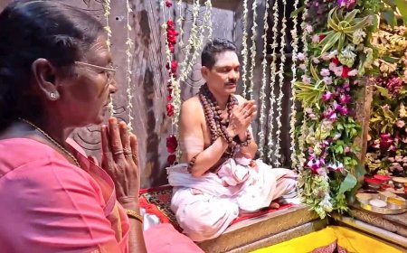 MP News: ओंकारेश्वर और ममलेश्वर धाम पहुंचीं राष्ट्रपति मुर्मू, सिकल सेल एनिमिया कार्यक्रम में होंगी शामिल