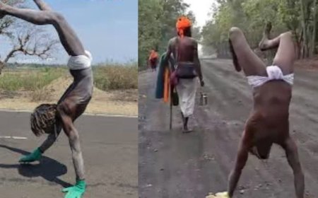 Narmada Parikrama: अमरकंटक से नरसिंहपुर तक हाथों के बल नर्मदा परिक्रमा, संत धर्मपुरी जी महाराज की तपस्या देख लोग हैरान