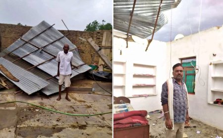 श्योपुर में कुदरत का कहर: 60 KM की रफ्तार से आए तूफान ने उड़ाए घर, 19 गांवों की बिजली पूरी तरह गुल