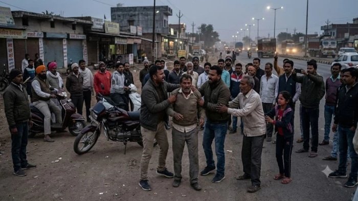 डबरा में बुजुर्ग की संदिग्ध मौत; दतिया के दो पुलिसकर्मियों पर मारपीट का आरोप, सिटी थाने में प्रदर्शन