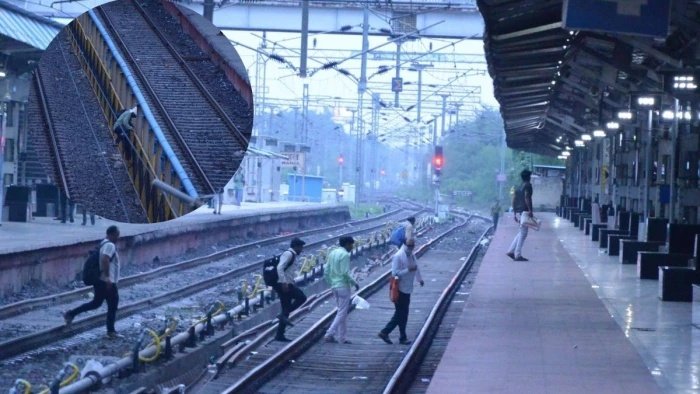 मदन महल स्टेशन पर हादसे के बाद भी सुधरे नहीं यात्री; रेलिंग फांदकर जान जोखिम में डाल रहे लोग