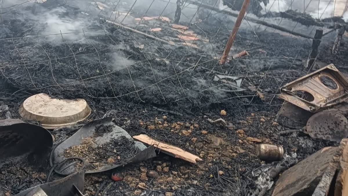 बारिश के मौसम में श्योपुर में सिलेंडर फटने से तबाही; गरीब मजदूर की पूरी गृहस्थी जलकर खाक, मदद की गुहार