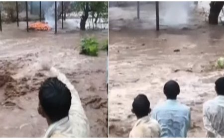 धार के जामला गांव में कुदरत का कहर; बाढ़ में बहने लगा बुजुर्ग का शव, मची अफरा-तफरी