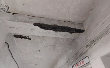 टपकती छत और गिरता प्लास्टर; बदहाल जैसीनगर अस्पताल की कलेक्टर ने ली सुध