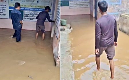 सरकारी दावों की खुली पोल; क्लासरूम में बह रहा झरने जैसा पानी, मासूम बच्चों की छुट्टी
