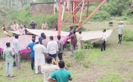 शामगढ़ में सड़क निर्माण के विरोध में टॉवर पर चढ़ा युवक; भोपाल में पेड़ से गिरकर घायल