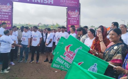 धार शहर में नशामुक्ति मैराथन का आयोजन, केंद्रीय मंत्री सावित्री ठाकुर और विधायक रहे मौजूद