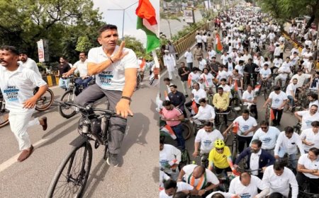 पेपर लीक और महंगी शिक्षा के खिलाफ सड़कों पर उतरे कांग्रेसी, इंदौर से भोपाल के लिए निकली साइकिल यात्रा