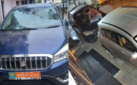 मंदसौर के अंबावाड़ी में चोरी करने आया चोर आसमान से गिरा, कार टूटी पर दर्द भूलकर दूसरी जगह मारी सेंध