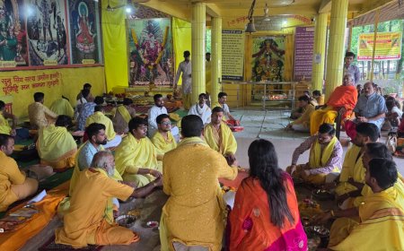 श्री पीतांबरा धाम में नवम सहस्त्र चंडी महायज्ञ की पूर्णाहुति, महाआरती के बाद श्रद्धालुओं को प्रसादी वितरित