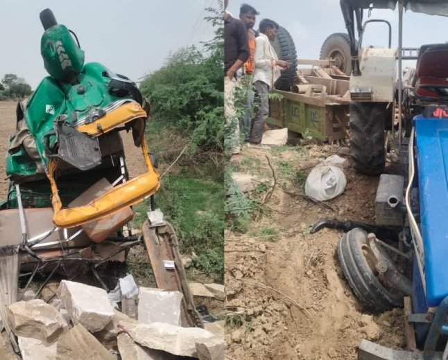 मुरैना में भीषण सड़क हादसा; ऑटो और ट्रैक्टर की टक्कर में 3 श्रद्धालुओं की मौत, 5 गंभीर रूप से घायल