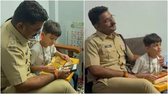 एसपी से मिलने की जिद पूरी, दूसरी क्लास के छात्र सहस्रजीत तिवारी से मिलने खुद पहुंचे एसपी प्रदीप शर्मा