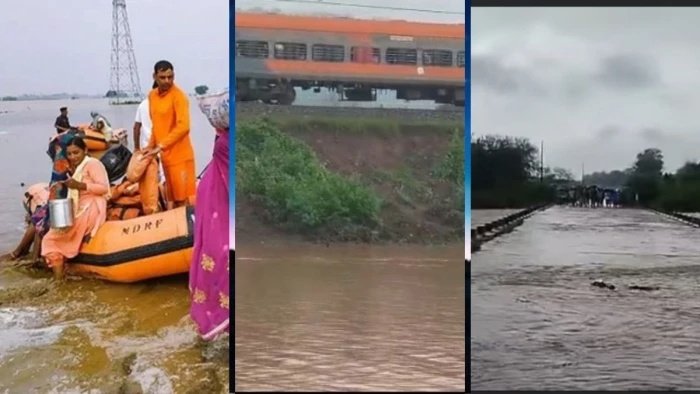 मूसलाधार बारिश से मुंबई-हावड़ा रेल मार्ग प्रभावित, कई ट्रेनें रुकीं; 10 घंटे तक फंसे रहे 5 हजार लोग
