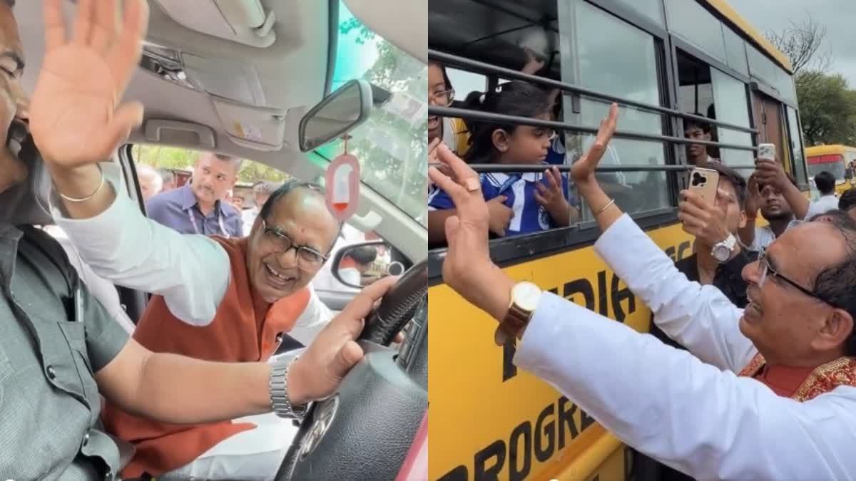 देवास में दिखा केंद्रीय मंत्री शिवराज सिंह चौहान का 'मामा' अवतार, स्कूली बच्चों से की मुलाकात