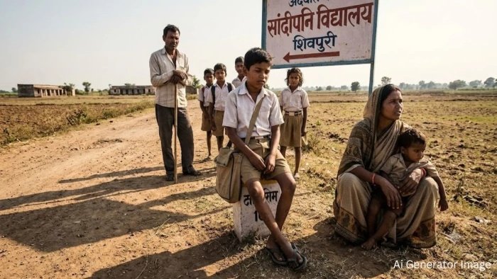 फोरलेन हाईवे पार करने और आवारा जानवरों के डर के बीच सांदीपनि स्कूलों तक पहुंच रहे बच्चे