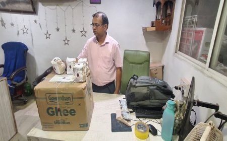सागर में मिलावटखोरों पर प्रशासन का शिकंजा, पशु चिकित्सालय में पकड़ाया नकली घी