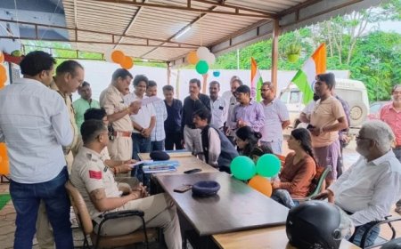 भाजपा विधायक रमेशेश्वर शर्मा की तिरंगा यात्रा पर ट्रैफिक नियम तोड़ने का आरोप, थाने पहुंचे कांग्रेसी