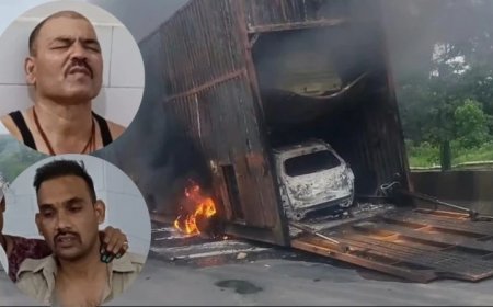 सिवनी में सीएनजी कारों से भरे कंटेनर में लगी भीषण आग, एनएच-44 पर 4 घंटे तक जाम रहा यातायात