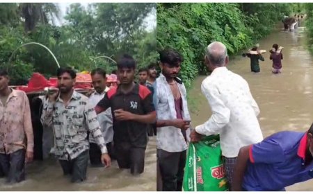 सीहोर में उफनते नाले से गुजरानी पड़ी अंतिम यात्रा, श्मशान तक सड़क न होने से ग्रामीणों की मजबूरी