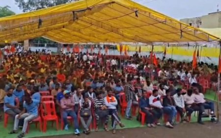 भोपाल में आउटसोर्स बिजली कर्मचारियों का बड़ा प्रदर्शन, मुख्यमंत्री से समय देने की मांग
