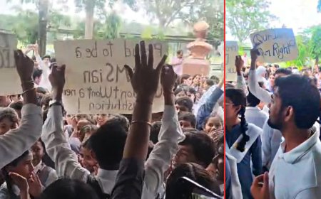 भोपाल में डीएमएस को केंद्रीय विद्यालय में मर्ज करने के खिलाफ सड़क पर उतरे छात्र, 'सेव डीएमएस' की मांग