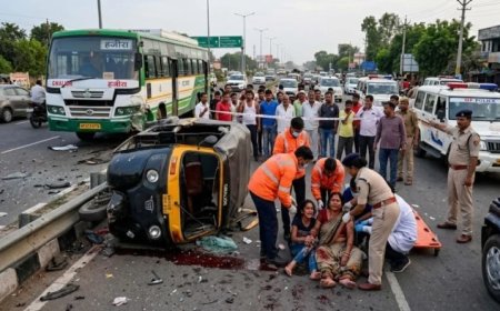 महाराजपुरा एयरपोर्ट रोड पर हुआ दर्दनाक हादसा, बस चालक फरार, घायलों का अस्पताल में इलाज जारी