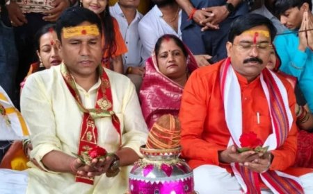 पंचवटी से शुरू हुई 121 किमी लंबी कांवड़ यात्रा, राज्य मंत्री धर्मेंद्र सिंह लोधी हुए शामिल