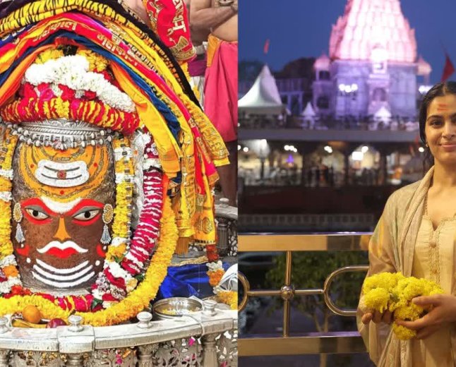 ओलंपिक पदक विजेता मनु भाकर ने किए उज्जैन महाकाल के दर्शन, भस्म आरती में हुईं शामिल