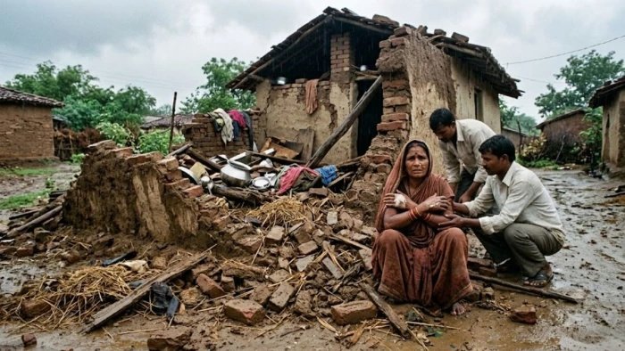 नाला उफनने से फंसी घायल महिला, ट्रैक्टर-ट्राली की मदद से पार कराकर अस्पताल पहुंचाया