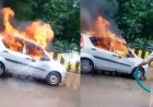 जलती कार में फंसे चालक को पुलिसकर्मियों ने सीपीआर देकर बचाया, इंदौर में ट्रैफिक टीम की बड़ी मिसाल