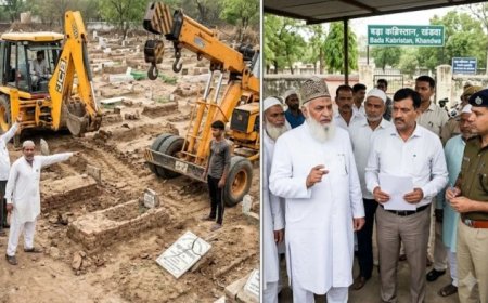 कब्रों के ऊपर से मशीनें गुजारने पर भड़का विवाद, वक्फ कमेटी भंग, शहर काजी ने दिए जांच के आदेश