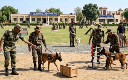 टेकनपुर के नेशनल डॉग ट्रेनिंग सेंटर में भूटान और देश के अन्य राज्यों के श्वान ले रहे हैं विशेष प्रशिक्षण