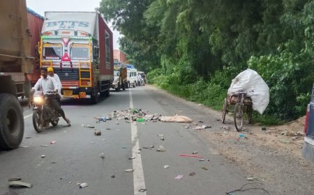 मुरैना में NH-44 पर भीषण हादसा! ई-रिक्शा से टकराकर गिरी बाइक, अज्ञात वाहन ने कुचला; 2 बच्चों समेत 4 की मौत