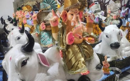 ग्वालियर में गणेश चतुर्थी की तैयारियां तेज, नई सड़क पर सजी बप्पा की प्रतिमाएं; छह इंच से लेकर 10 फीट तक के स्वरूप तैयार