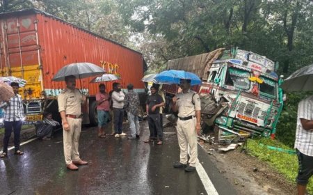 सिंग्रामपुर टाइगर रिजर्व क्षेत्र में भीषण सड़क हादसा; गड्ढों के कारण ट्रकों में आमने-सामने की भिड़ंत