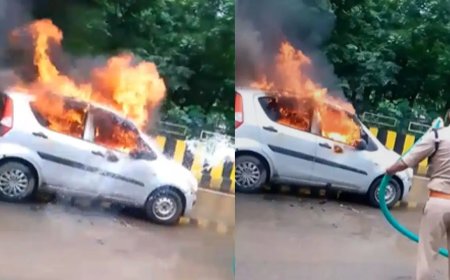 जलती कार में फंसे चालक को पुलिसकर्मियों ने सीपीआर देकर बचाया, इंदौर में ट्रैफिक टीम की बड़ी मिसाल