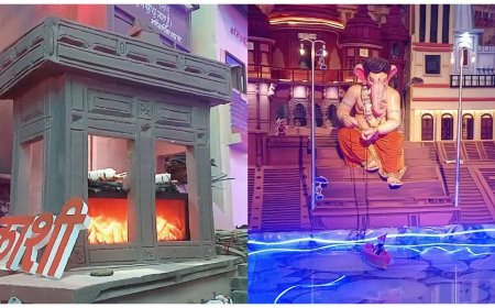 1.5 महीने की मेहनत से बनी काशी मणिकर्णिका घाट की भव्य झांकी; बुरहानपुर में दर्शन के लिए पहुंचे महाराष्ट्र के श्रद्धालु