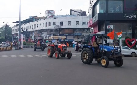 जबलपुर में सड़कों पर उतरा भारतीय किसान संघ, ट्रैक्टर रैली निकालकर MSP ₹3100 करने की मांग