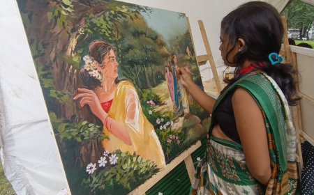 महाकाल की नगरी में चित्रकला प्रदर्शनी; जानिए पीपल के पत्ते पर 'राम नाम' से बनी पेंटिंग की खासियत