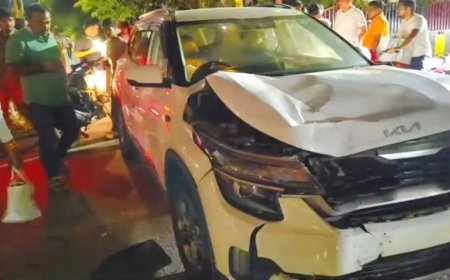 मुरैना में कार से बाइक को 30 फीट घसीटा, फिर सरिया-डंडों से पीटा; कोतवाली के पास खौफनाक वारदात