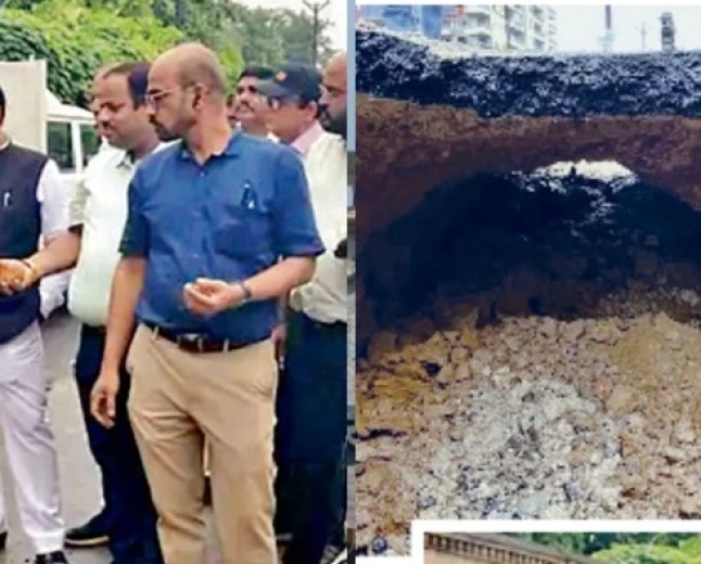 बोरी से जोड़े पाइप, मलबे से बनाई सड़क; ग्वालियर चेतकपुरी रोड निर्माण एजेंसी का रिकॉर्ड सीज करने के निर्देश