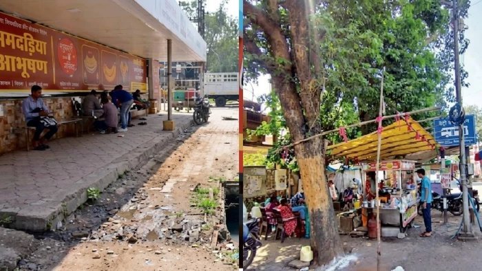 शहर के 200 बस स्टॉप बदहाल, गंदगी और अतिक्रमण के बीच यात्रियों को सड़क पर खड़े होकर करना पड़ रहा इंतजार