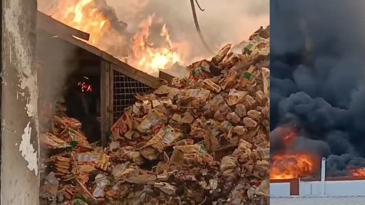 जबलपुर की पारले-जी बिस्किट फैक्ट्री में भीषण आग, 1000 टन स्टॉक जलकर खाक, करोड़ों का नुकसान