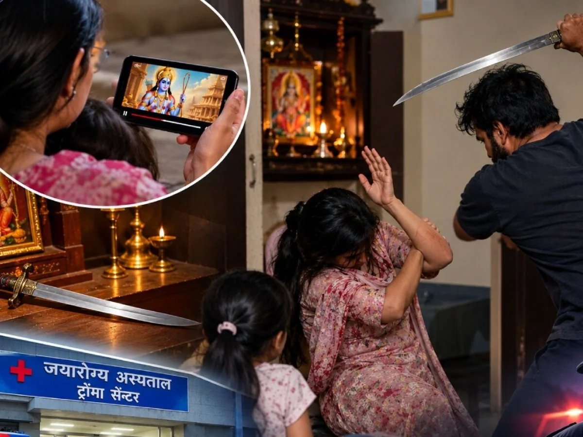 श्रीराम की जगह महाकाल का वीडियो देखने को कहा, विवाद के बाद पति ने तलवार से की ताबड़तोड़ वार
